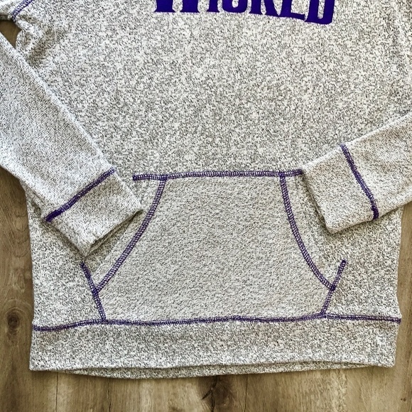 Wicked, Broadway Musical, Pullover, Hoodie,‎ Heather Grey, With Purple, Size S - Picture 7 of 9